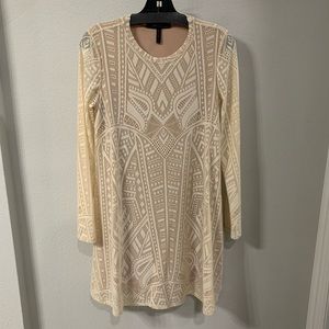 BCBG MaxAzria Long Sleeve Natyly Lace A Line Dress